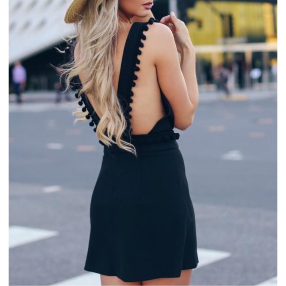 Zara black pom pom jumper
